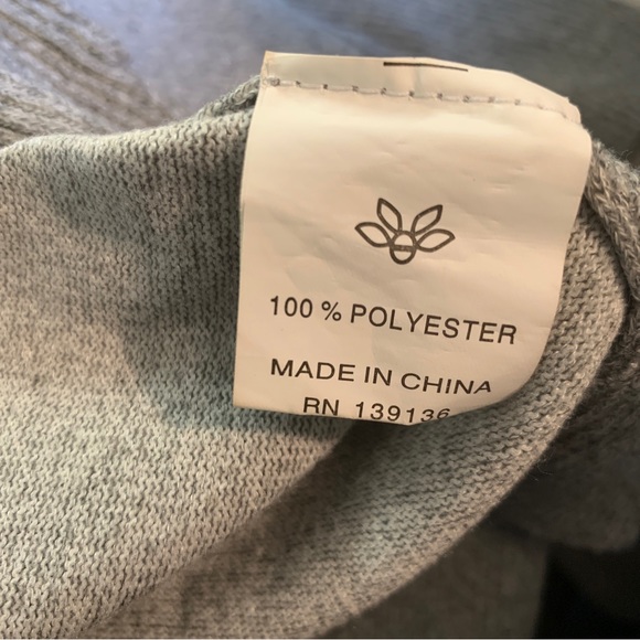 Esperanza Long Open Sweater Heathered Gray Ribbed Front & Cuffs Pockets Sz M - Picture 8 of 9